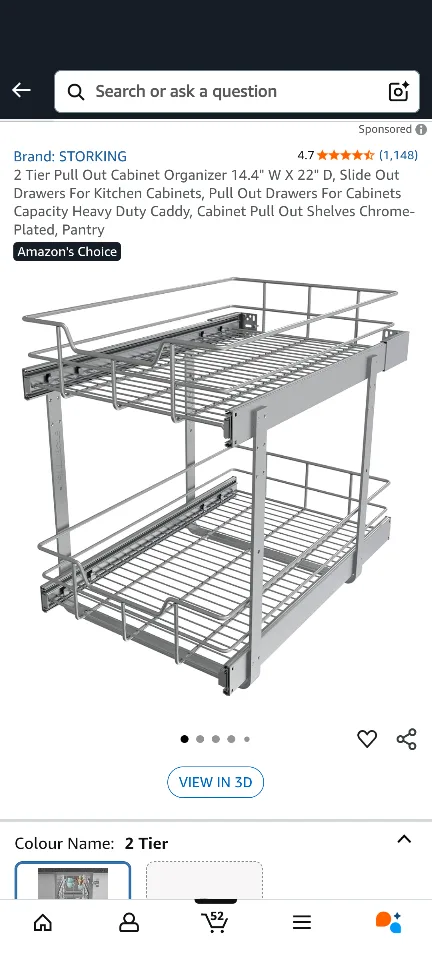 Storking 2-Tier Pull Out Cabinet Organizer thumbnail