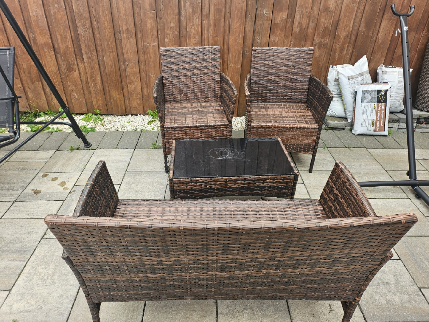 Rattan Patio Set - Loveseat, Chairs, Table - photo 3