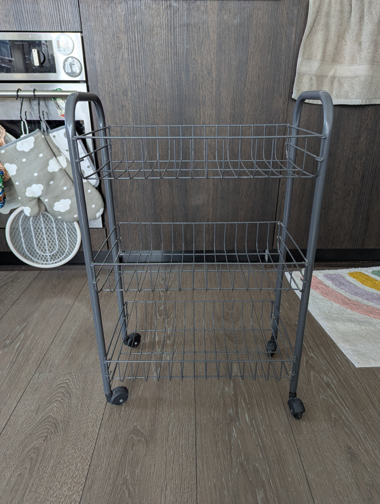 Rolling Metal Wire Basket Storage Cart