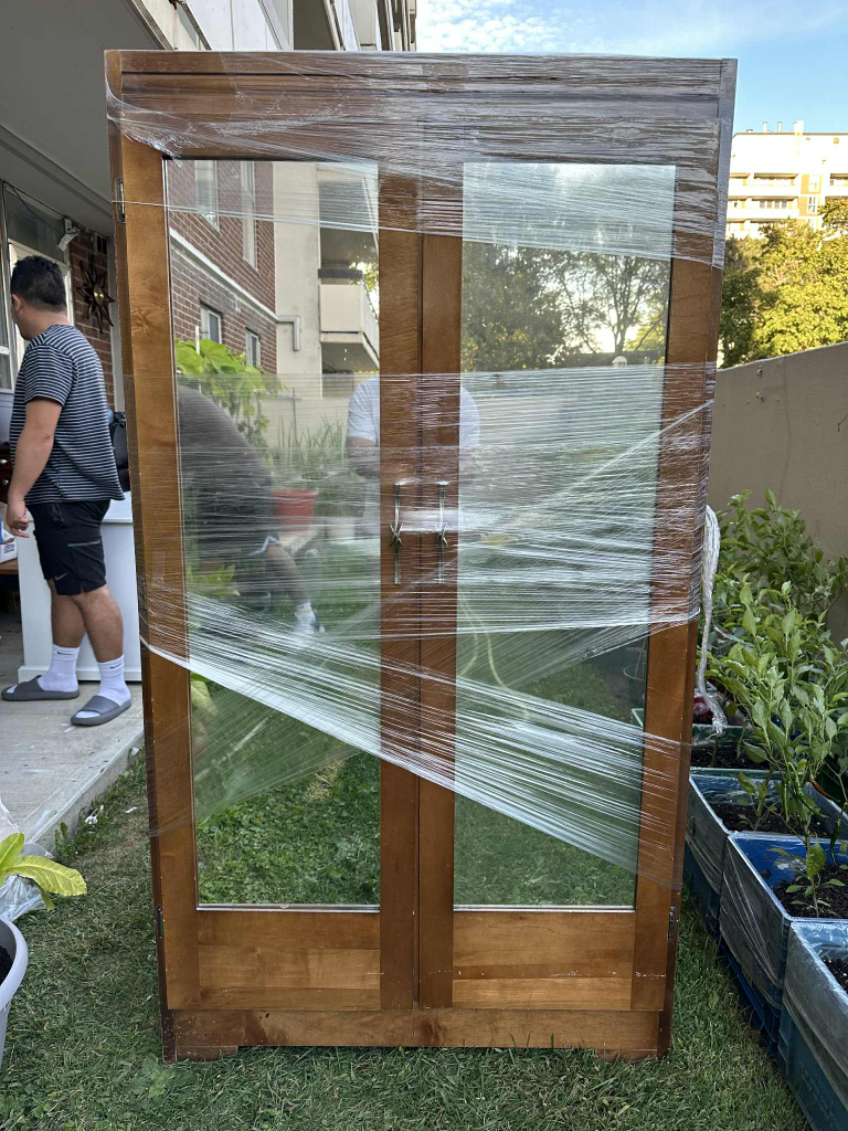Wooden Wardrobe with Mirror Doors