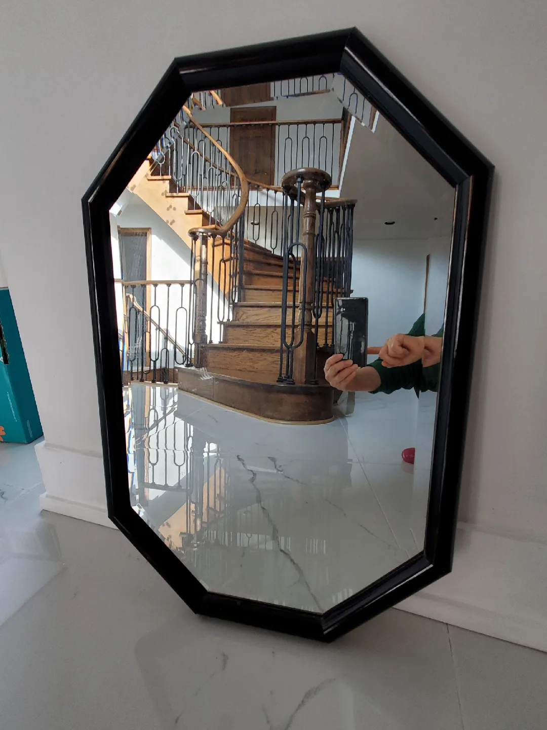 Octagon Mirror with Black Frame thumbnail