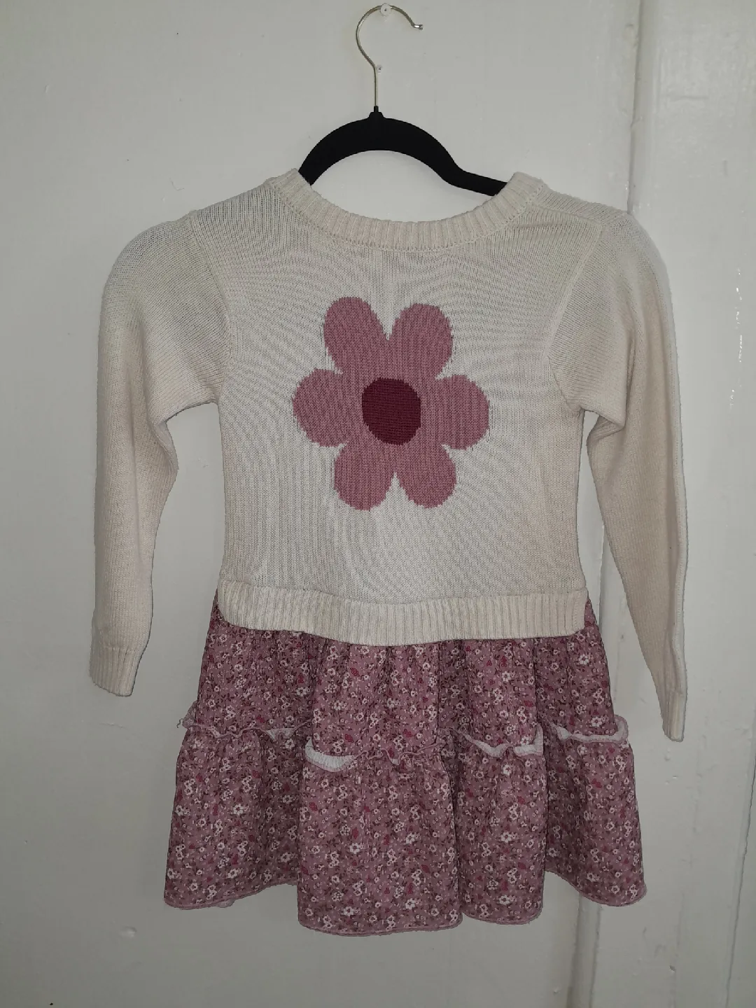 Girls Cream & Floral Dress thumbnail