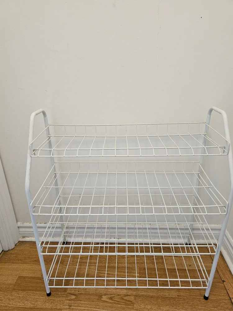 White Wire Shoe Rack thumbnail