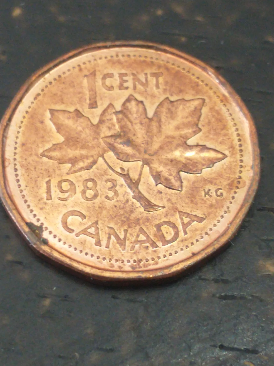 Unique 1983 Canada cent error coin - flawed beading and rim image indicator(4)