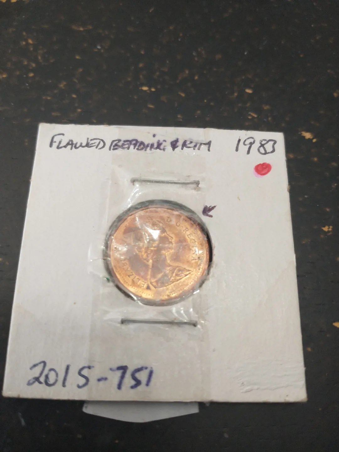 Unique 1983 Canada cent error coin - flawed beading and rim image indicator(6)
