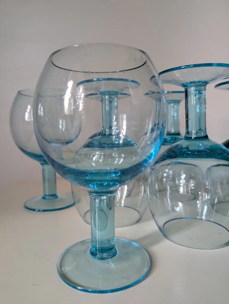 Set of 7 Sea Blue Vintage Glasses 🥕 image indicator(5)