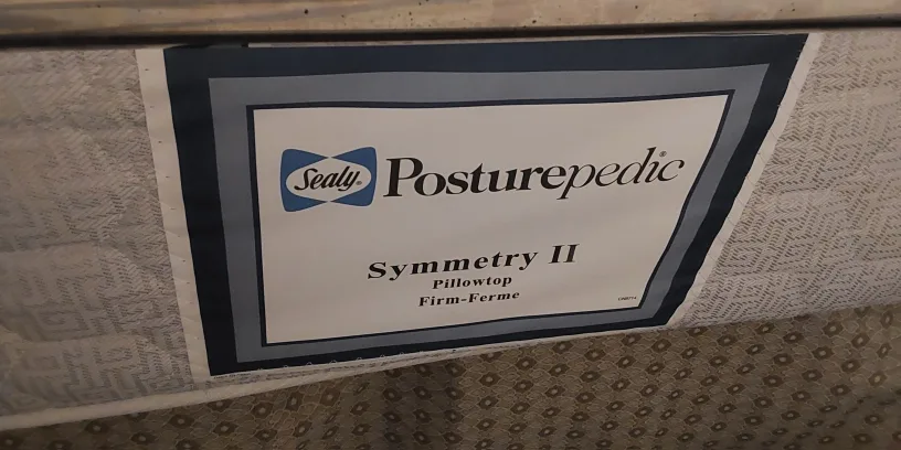 Pristine Sealy Posturepedic  Mattress w box spring & firm frame