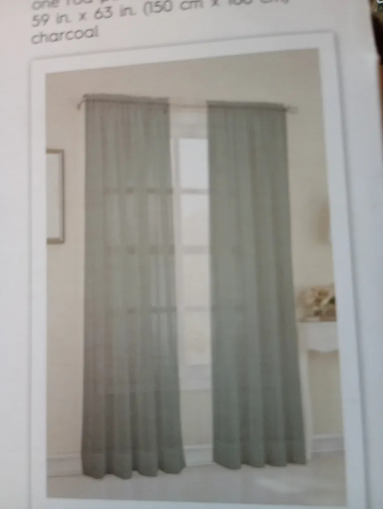 No. 918 Emily Charcoal Curtain Panel 63" image indicator(2)