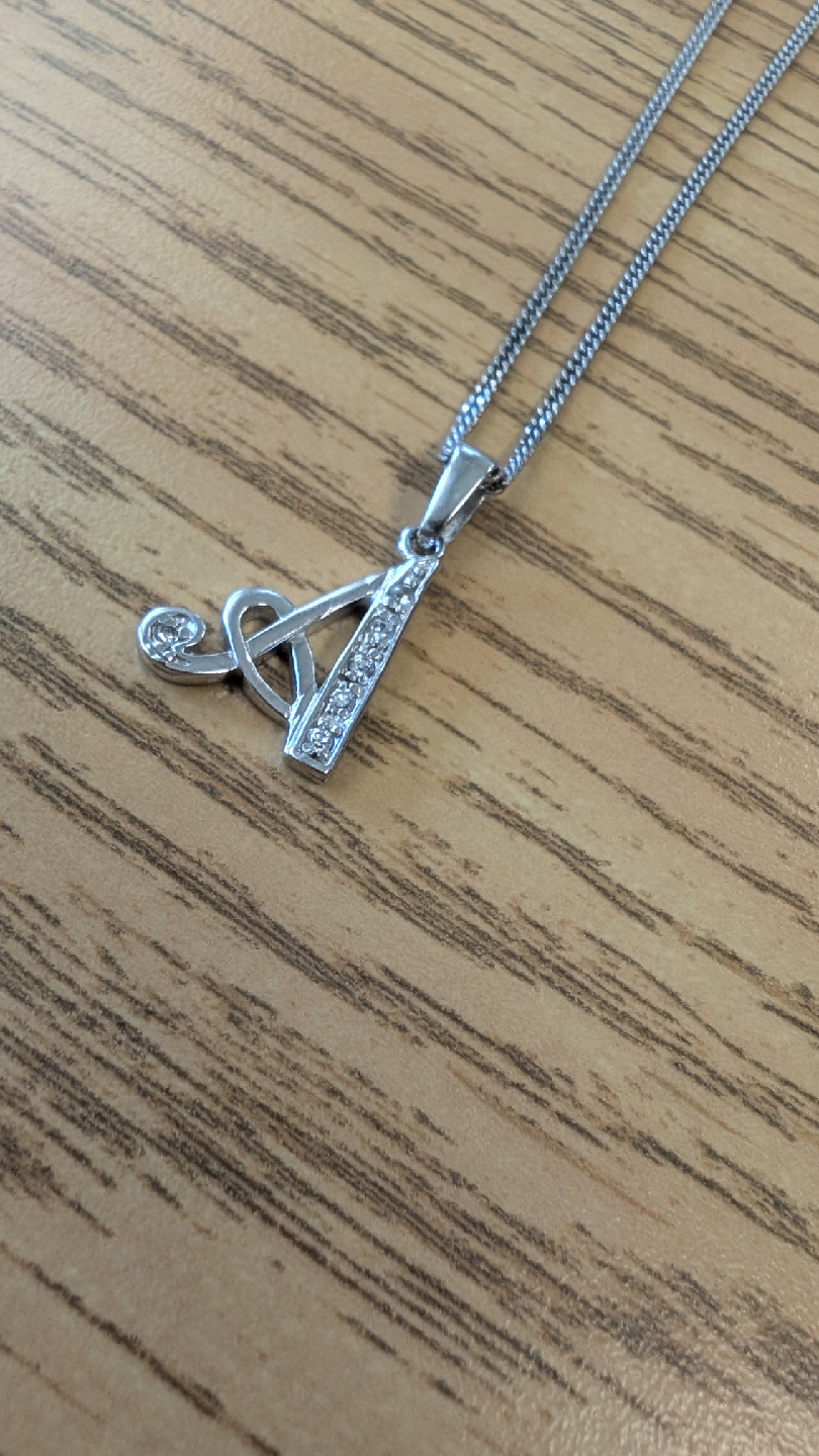 Silver 'A' Initial Necklace