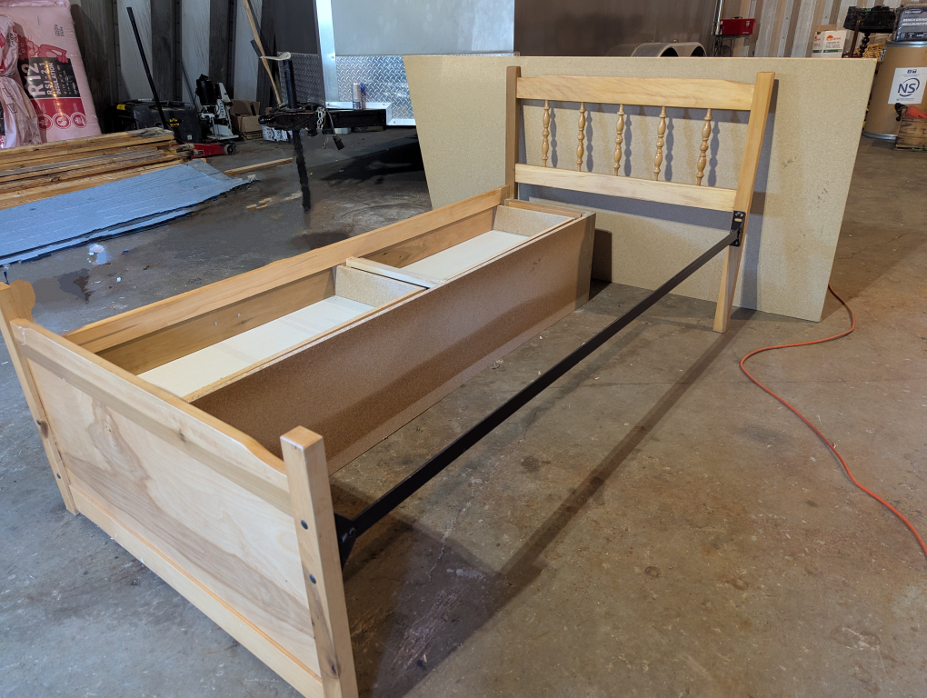 Wood single Bed Frame with Drawers