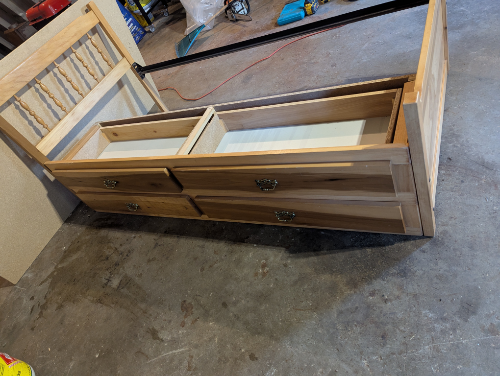 Wood single Bed Frame with Drawers - photo 3