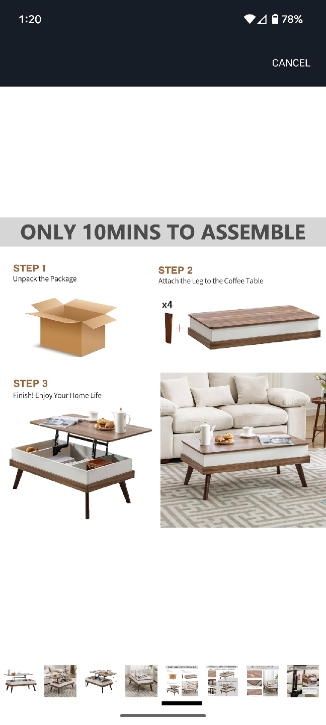 Lift-Top Coffee Table w/ Storage - photo 3