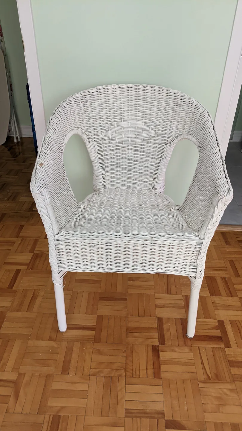 White Rattan Armchair thumbnail