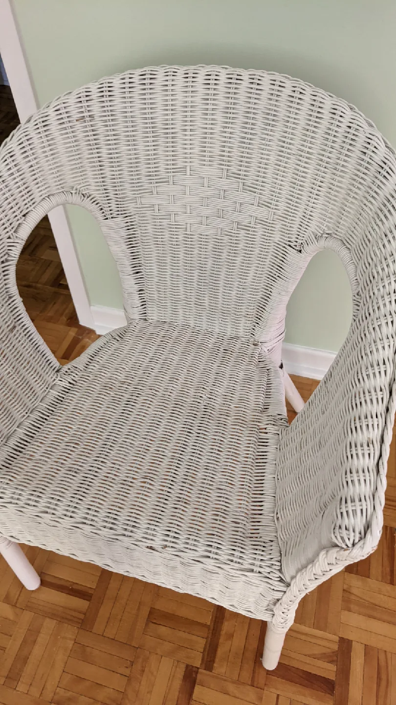 White Rattan Armchair image indicator(3)