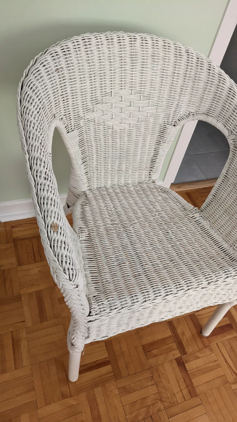 White Rattan Armchair image indicator(4)