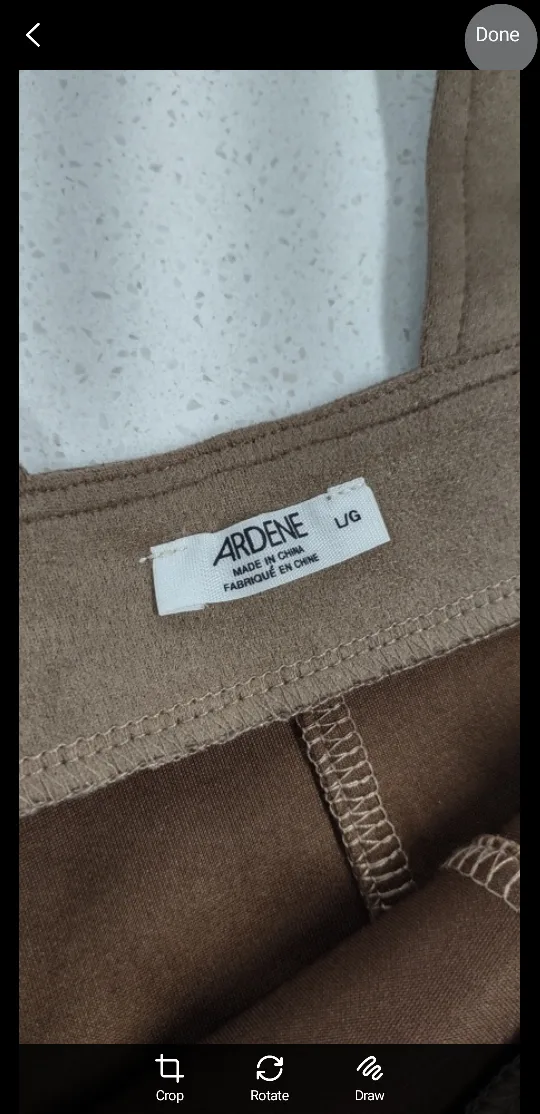 (NEW) Ardene Suede Brown Jumper Dress - Size L image indicator(5)