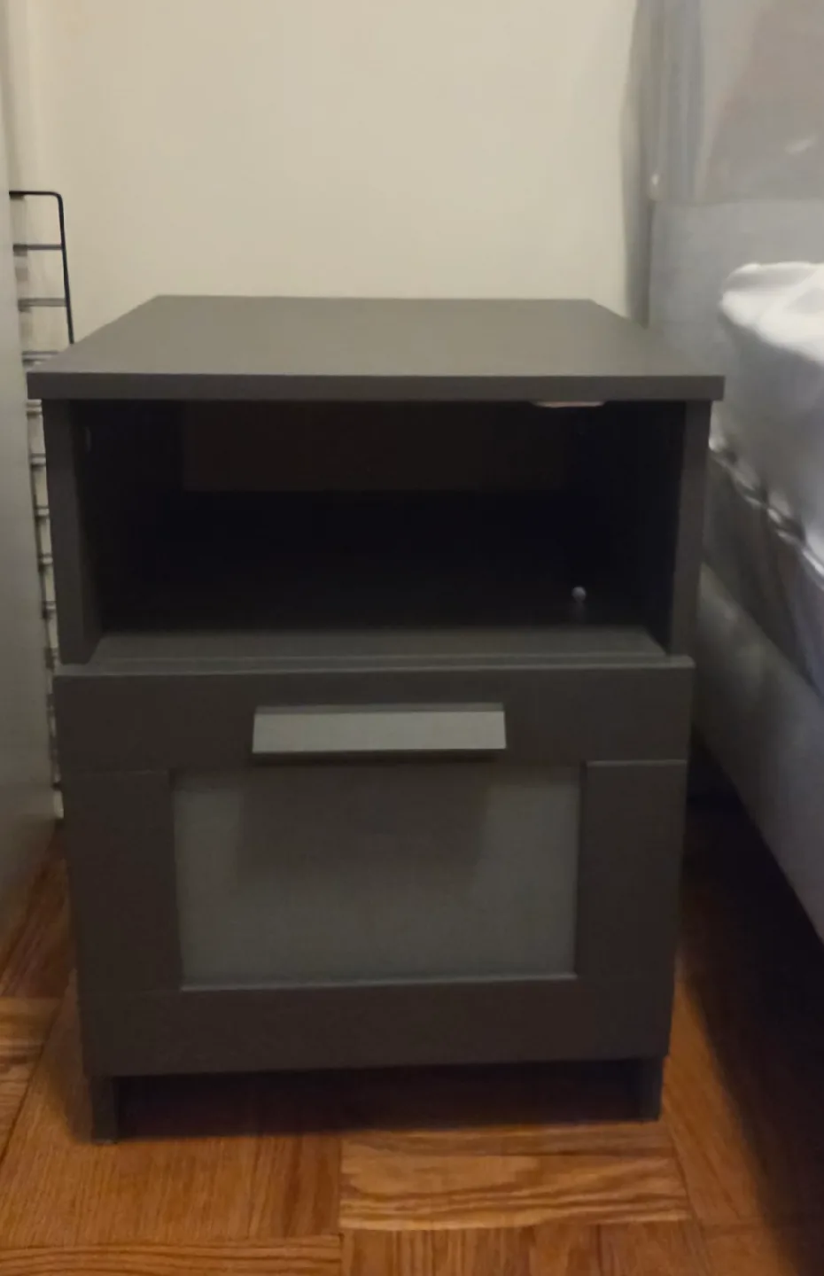 Grey Nightstand with Drawer thumbnail