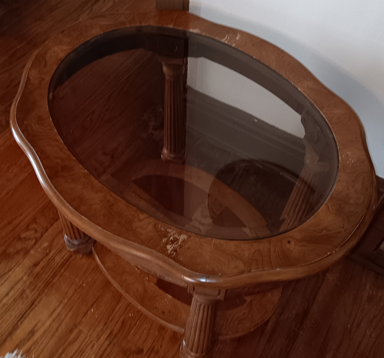 Oval Glass Top End Table - photo 3