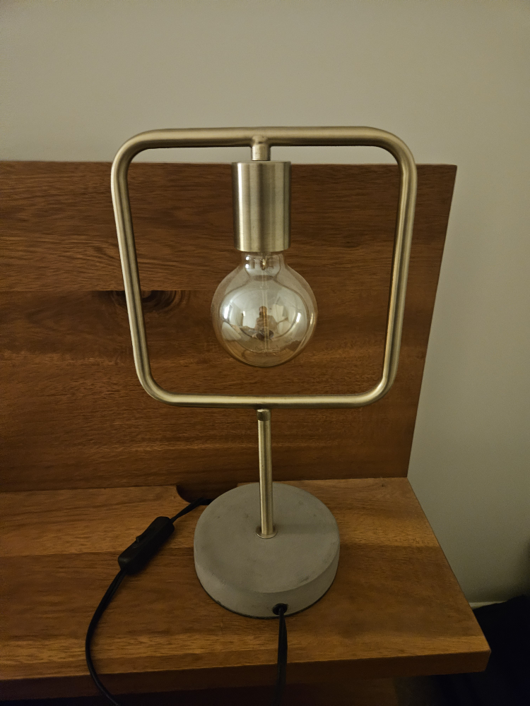 Modern Table Lamp - Gold & Concrete