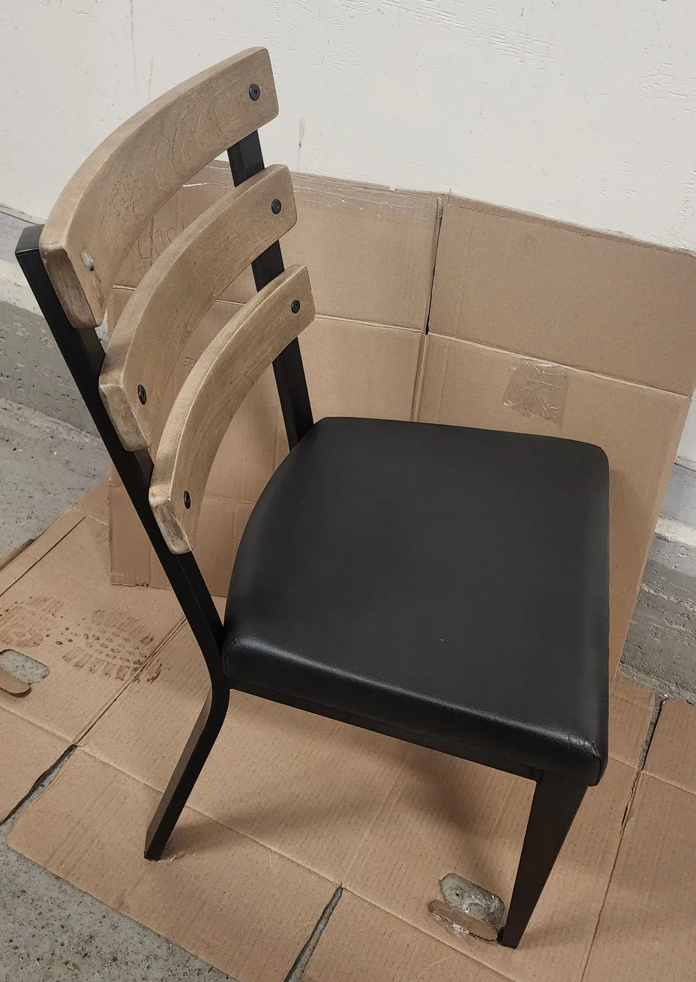 Wood and Black Metal Kitchen Chair image indicator(2)