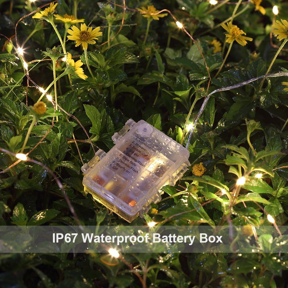 2 Pack 20 Feet 60 Led Fairy Lights Battery - photo 3