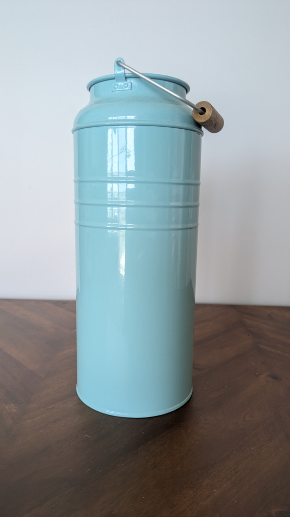 Vintage Teal Milk Can Vase Ikea