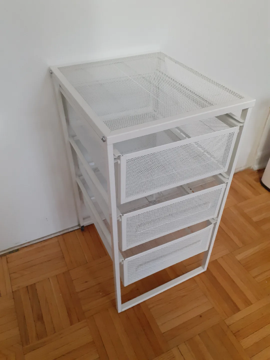 White Metal Mesh Drawer Unit thumbnail