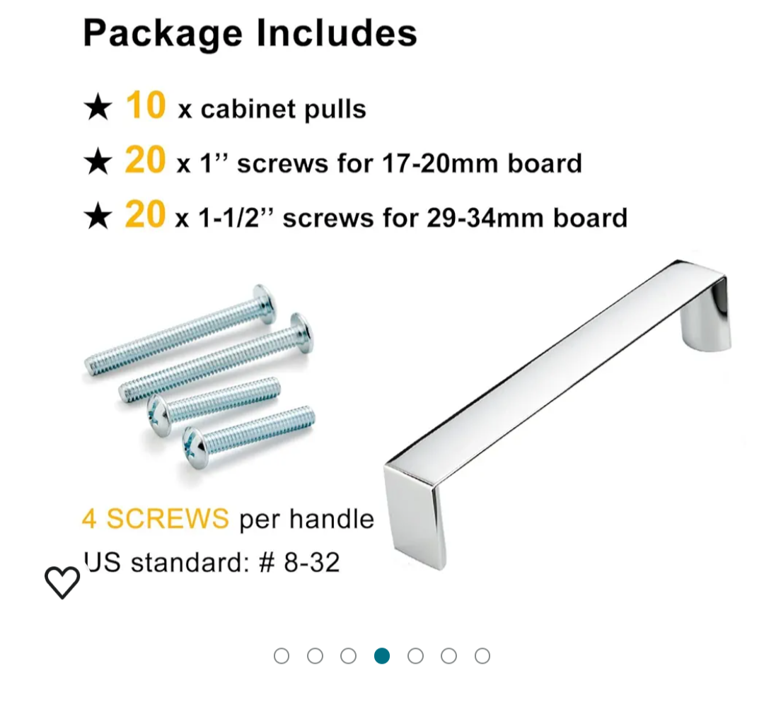 5 Cabinet Pulls with Screws