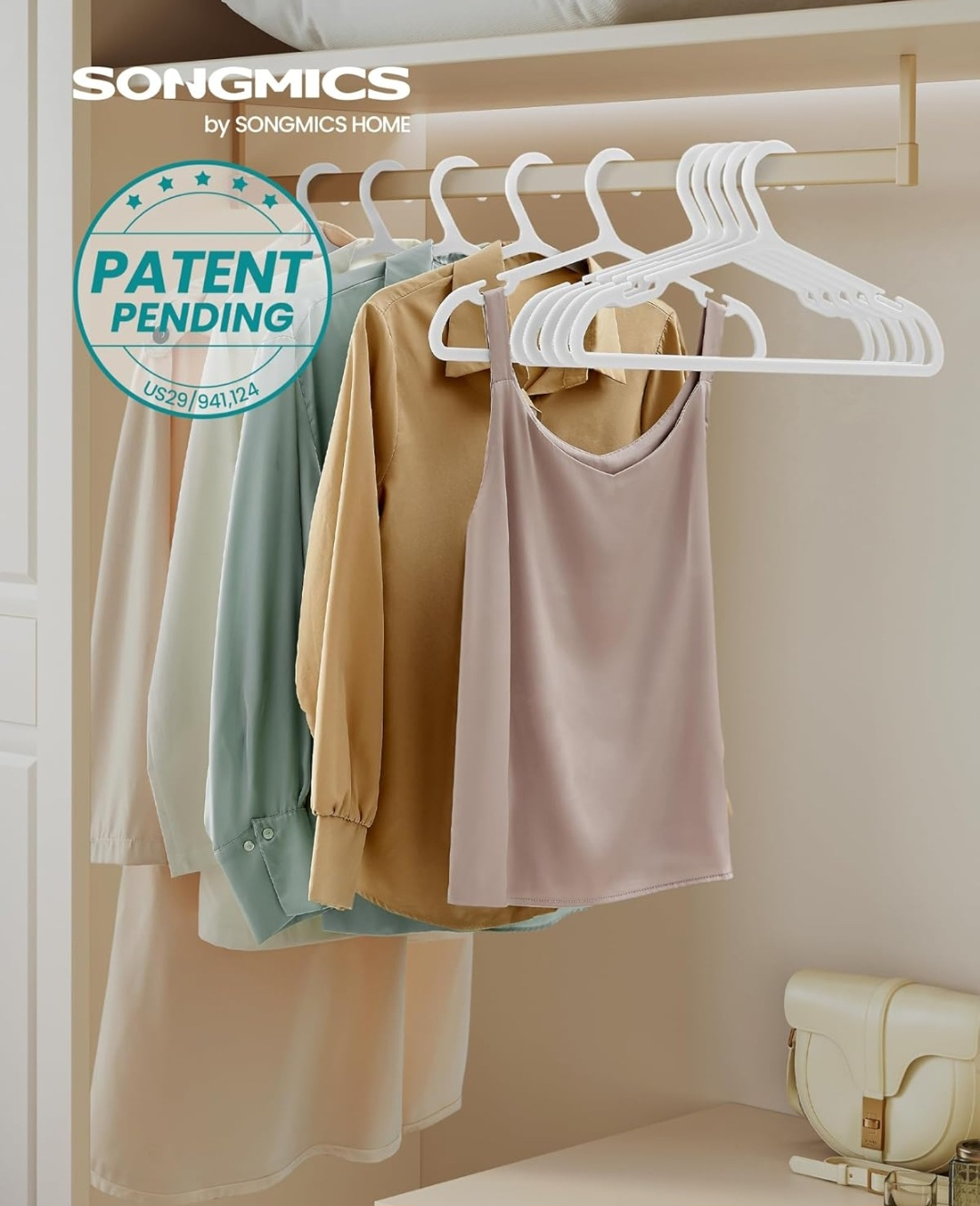SONGMICS White Plastic Clothes Hangers - photo 2