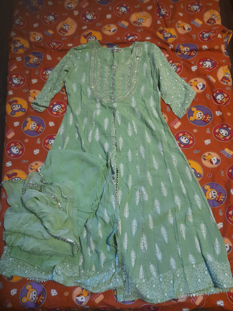 Green Embroidered Salwar Kameez
