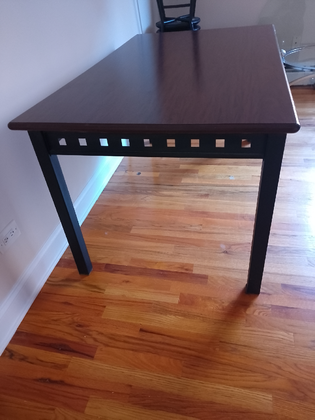 solid wood and metal dining table - photo 2