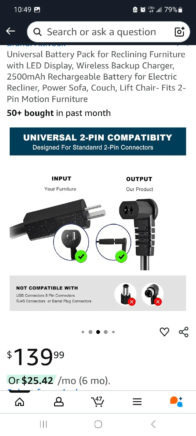 Reclining Furniture Universal Battery Pack image indicator(5)