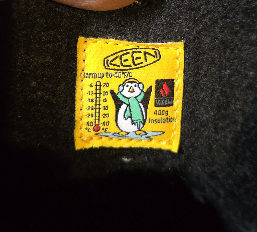 KEEN Winter Boot Insulation Tag