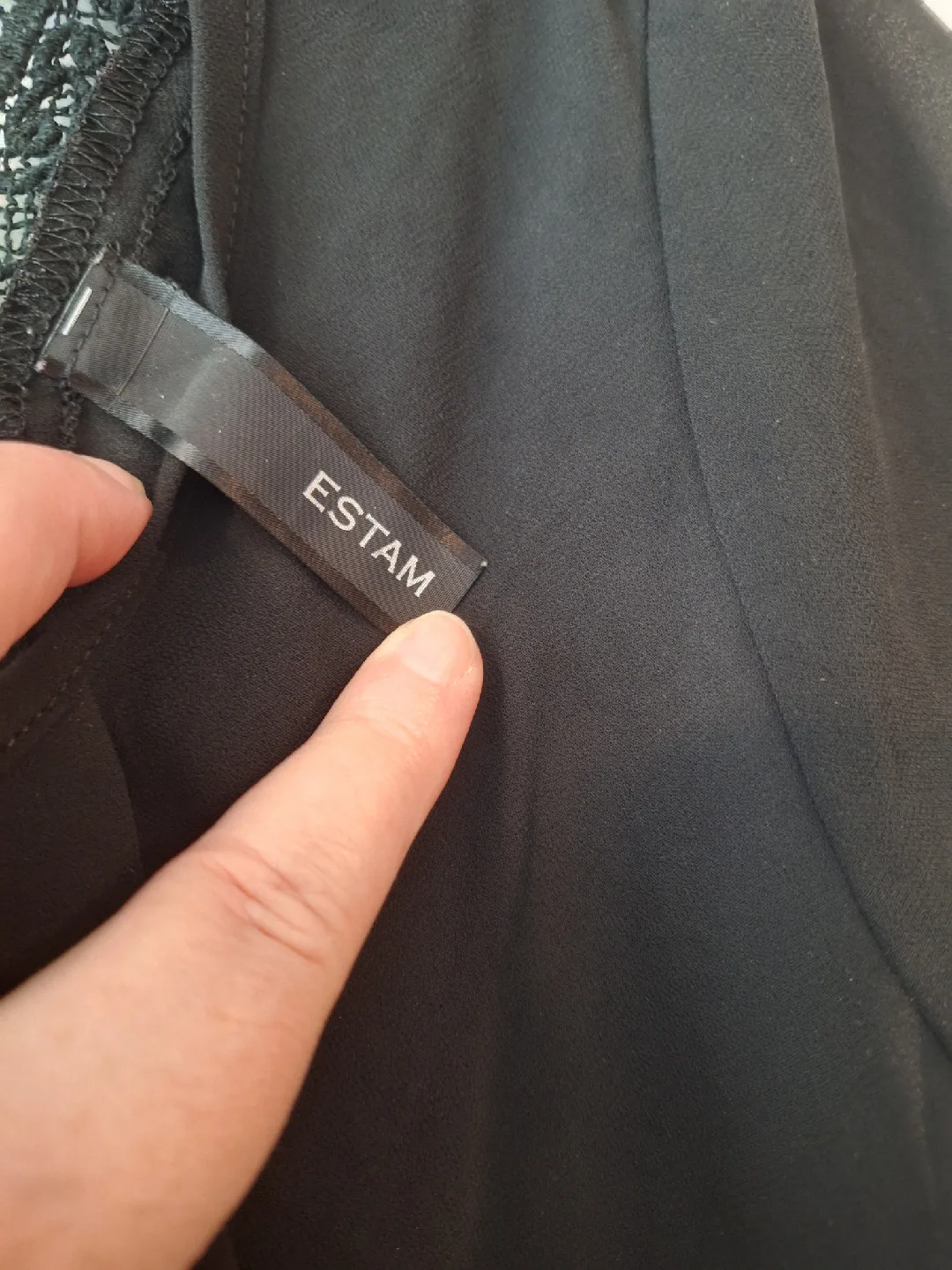 ESTAM Black Lace Back Blouse sz Med image indicator(5)