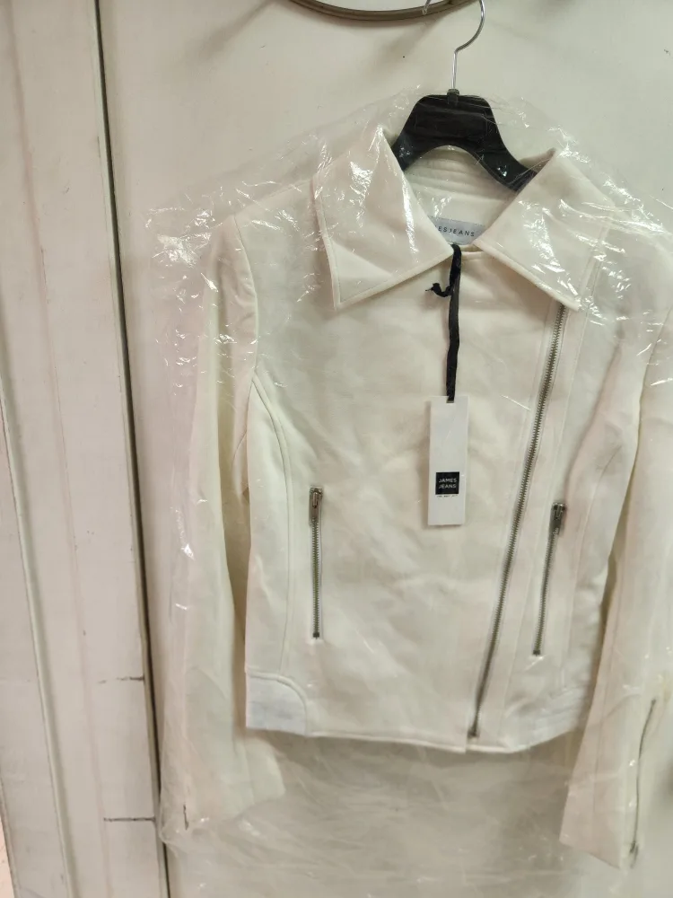 James Jeans White Moto Jacket - Size small thumbnail