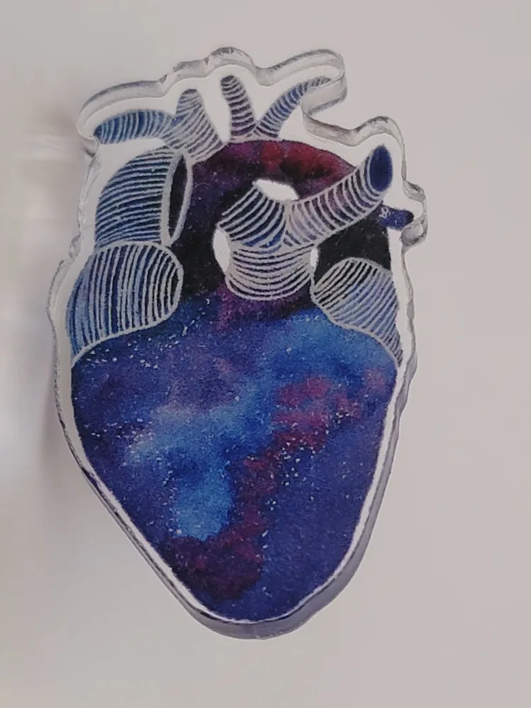 Anatomical Heart Pin - Galaxy Design thumbnail