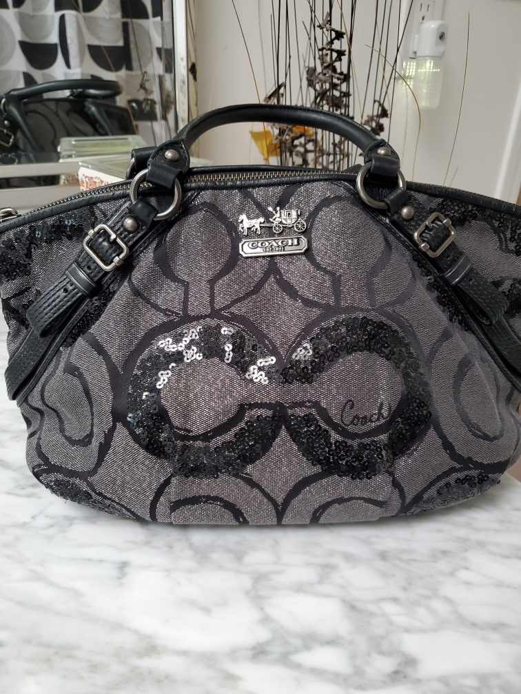Coach Est. 1941 Black/Grey Sequin Handbag