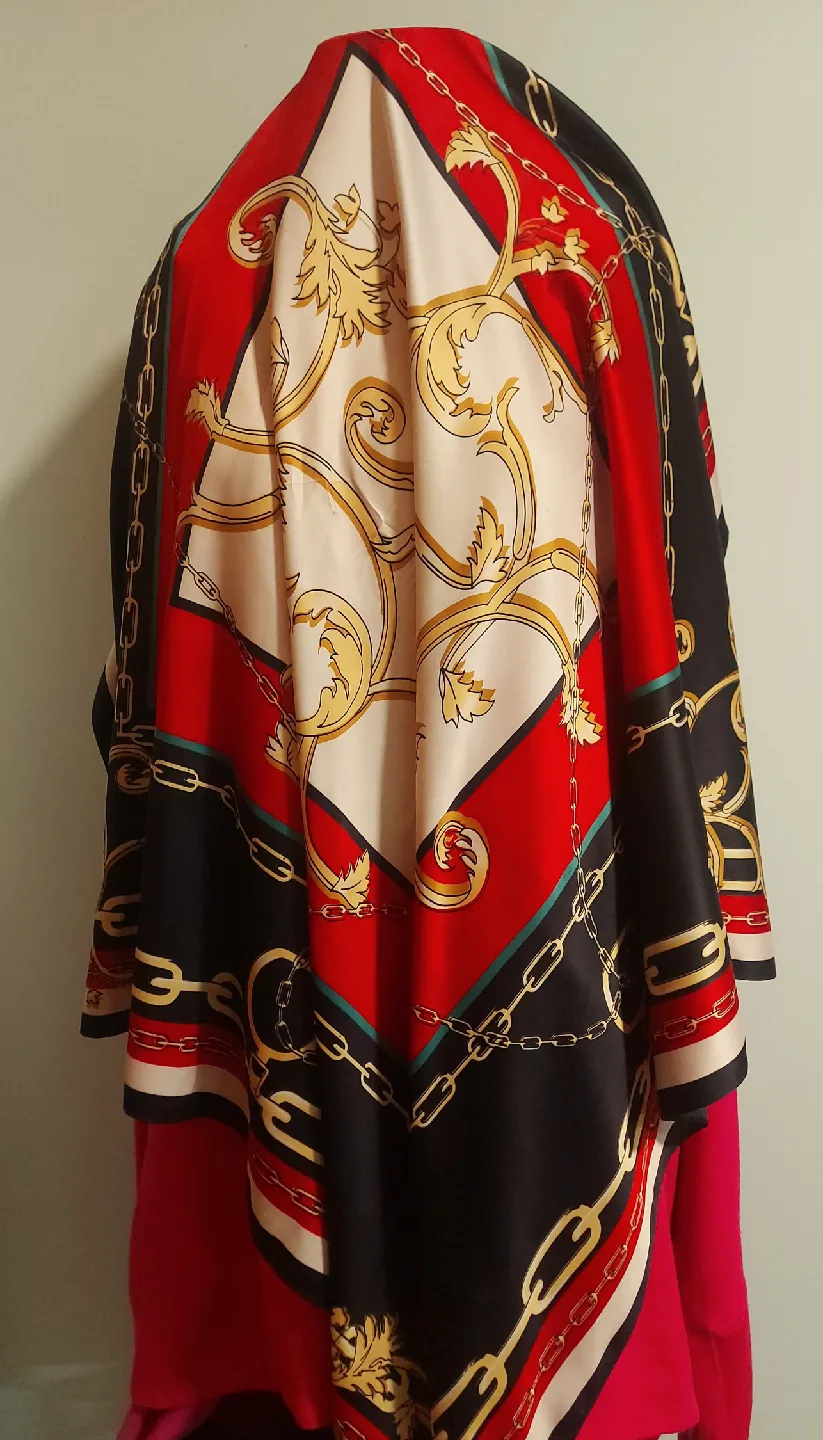 Patterned Silk Vintage Scarf thumbnail