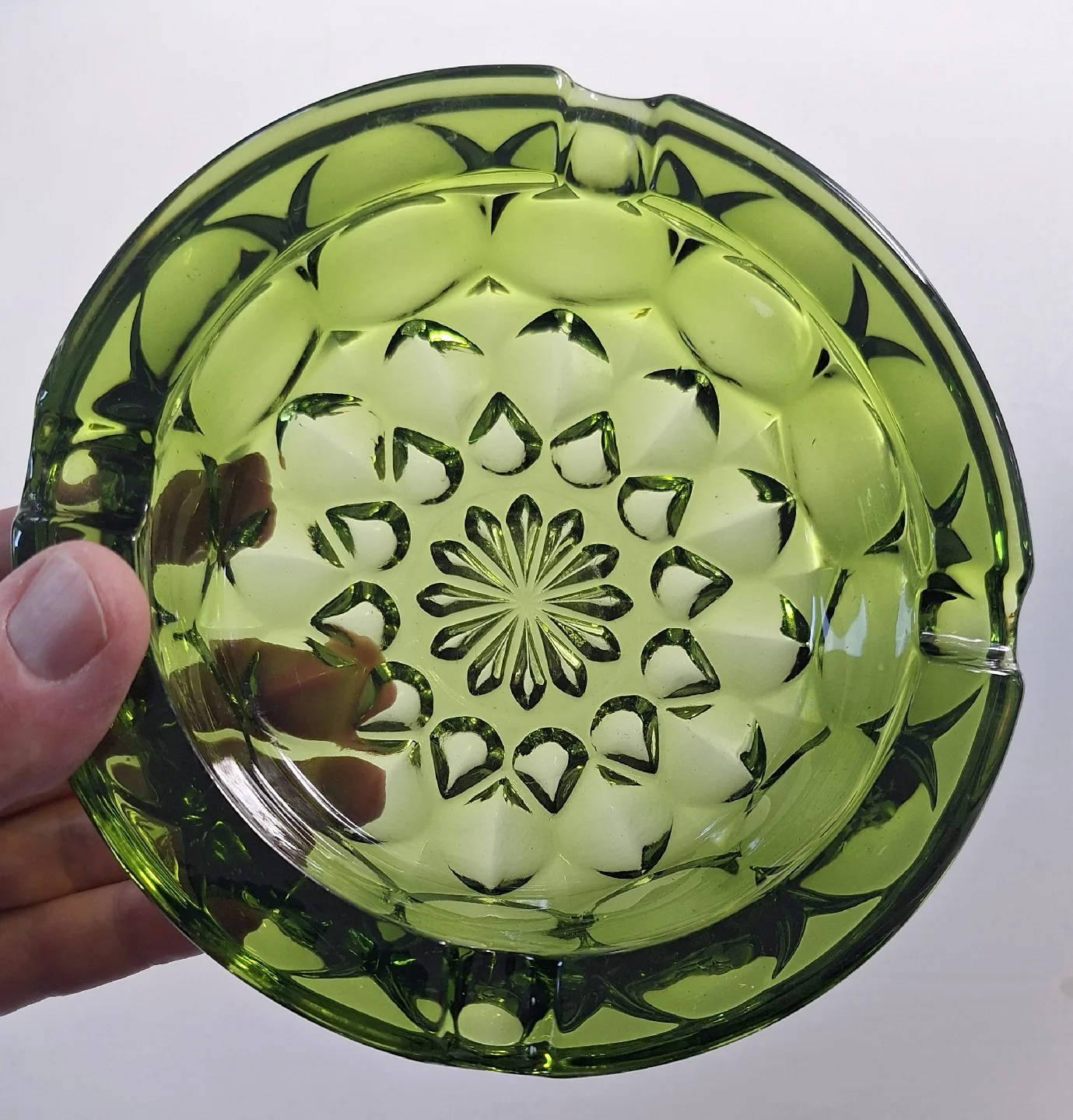 Vintage Anchor Hocking  Green Glass Ashtray image indicator(4)