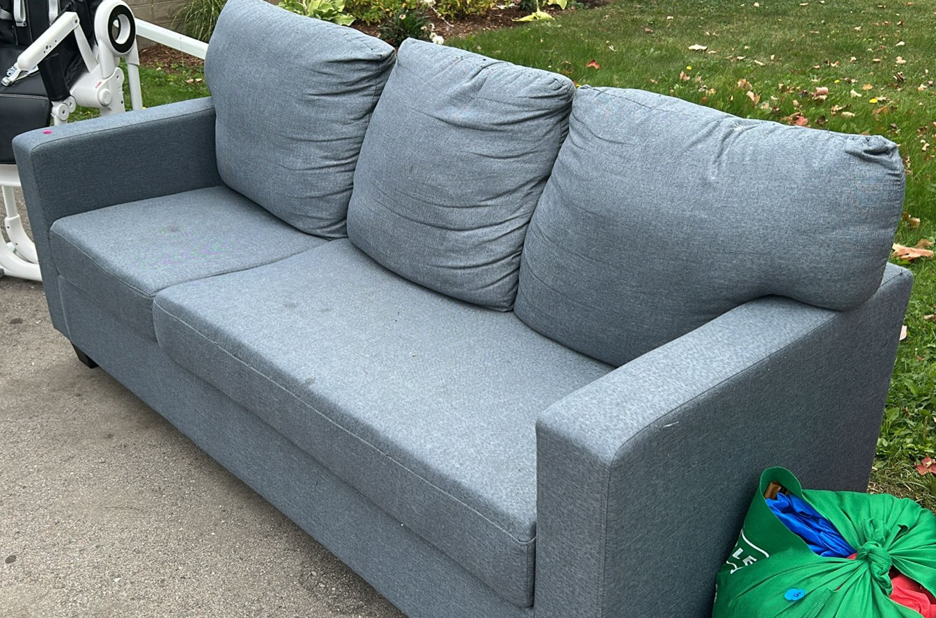 Grey 3-Seater Love Seat - photo 2