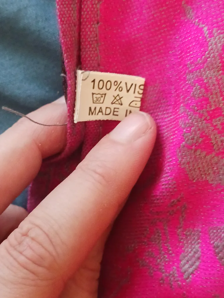 Gold Flower Print Pink Scarf image indicator(3)