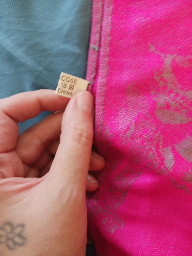 Gold Flower Print Pink Scarf image indicator(4)