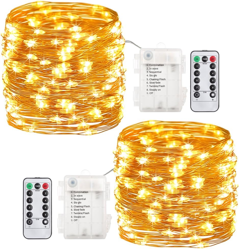 2 Pack 20 Feet 60 Led Fairy Lights Battery