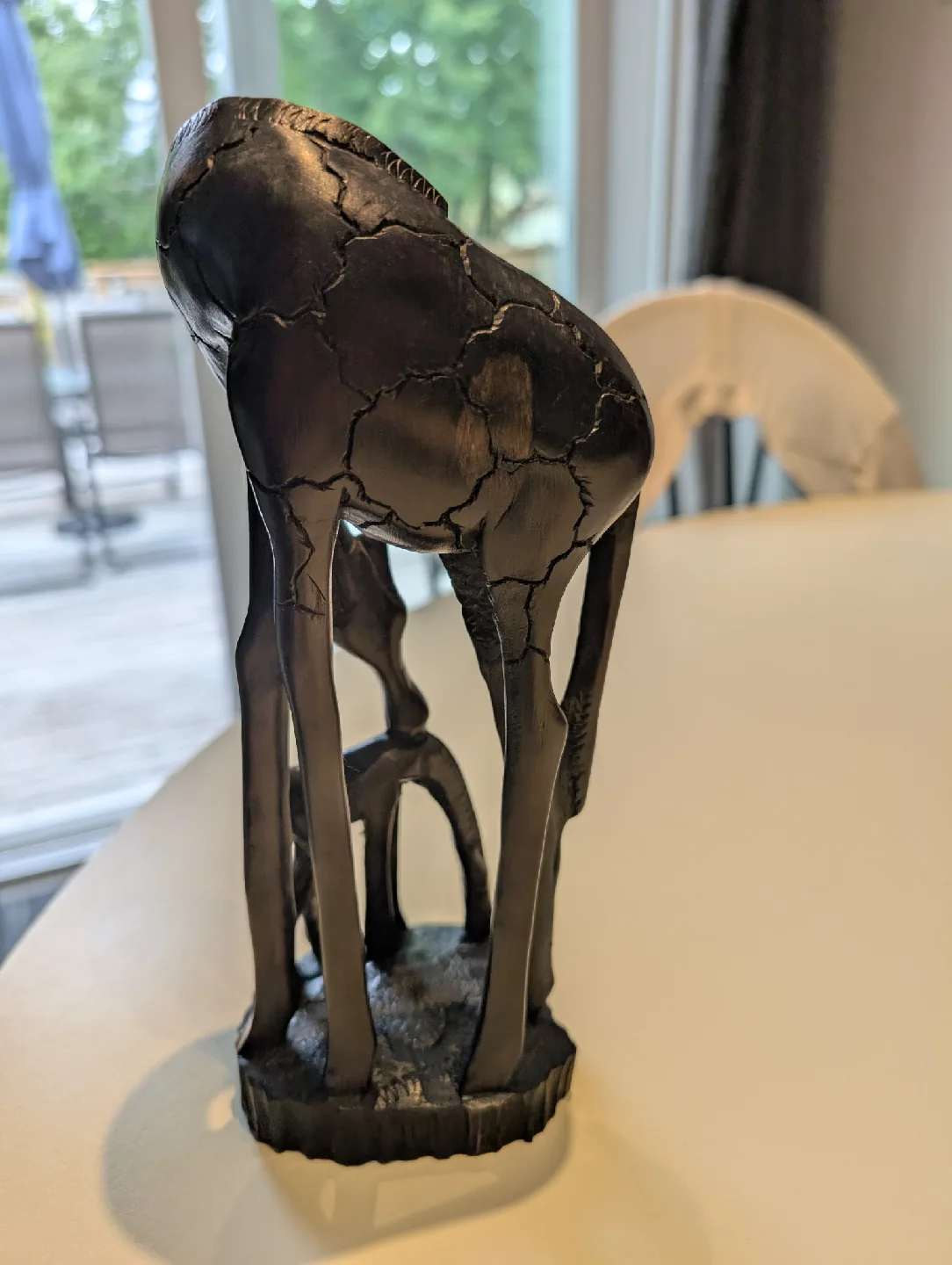 Hand Carved Giraffe Family Wood Sculpture image indicator(3)