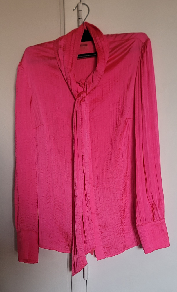 Pink Tie-Neck Blouse