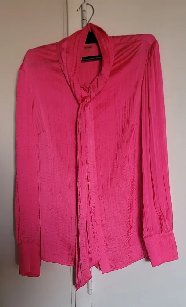 Pink Tie-Neck Blouse thumbnail