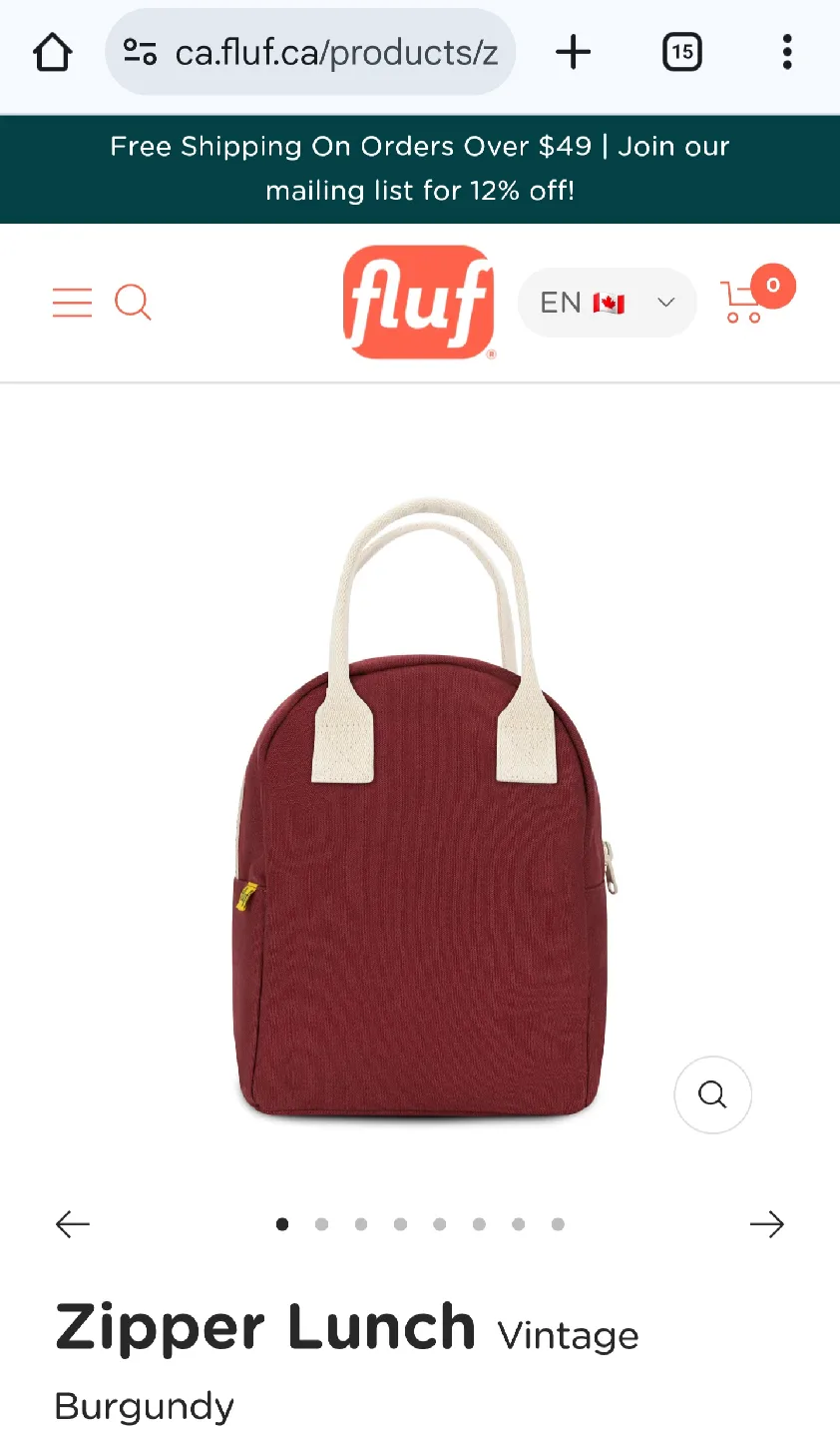 Fluf Zipper Lunch Vintage - Burgundy thumbnail