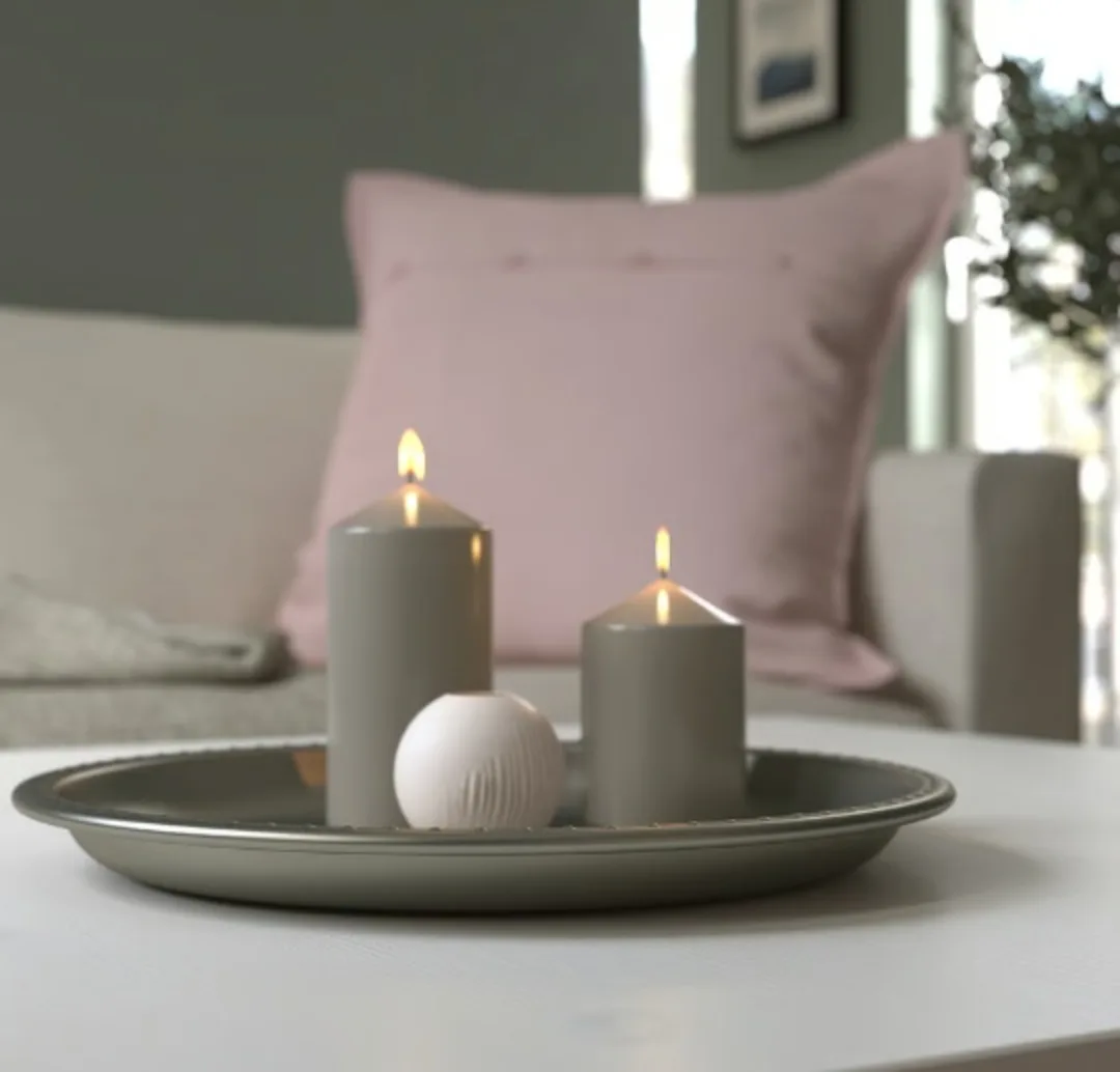 IKEA Bekas Grey Candle Dish 34cm thumbnail