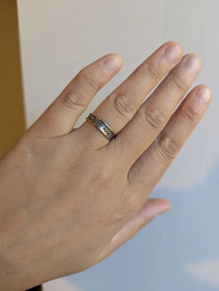 Thin Filigree Ring 925 Silver image indicator(4)