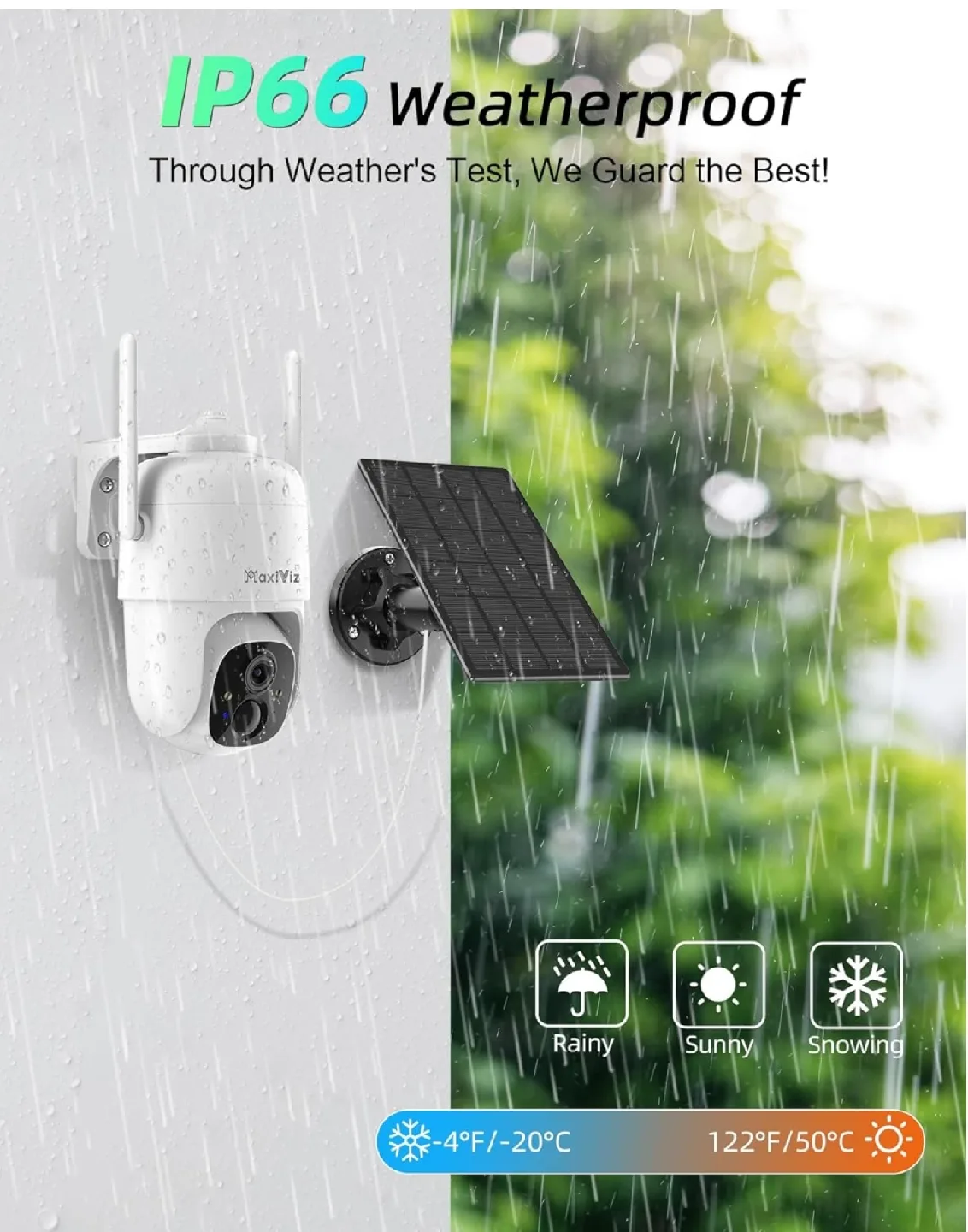 New. Maxiviz 2K Outdoor Security Camera - Solar Powered image indicator(3)